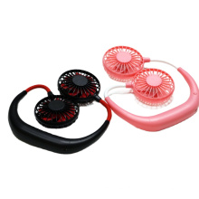 Portable Hands Free Neckband Sports Usb Rechargeable Led  Lazy Hanging  Fan For Traveling Camping